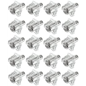 cyclingcolors 20x taquet étagère plastique transparent à tenon acier 5mm meuble support maintien plaque tablette vitre armoire v