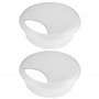 cyclingcolors 2X Passe câble Bureau Table Fil diamètre 70mm encastrable Cordon Prise Ordinateur écran Accessoire ameublement (Bl