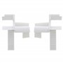 cyclingcolors 2x Tulipe volet roulant monobloc à pan coupé 45° pour lames de 7 à 9mm PVC blanc Entonnoir Rail de guidage Univers