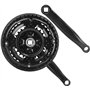 cyclingcolors pédalier Triple Plateaux + manivelle vélo VTT 24-34-42 Dents 170mm Noir Universel