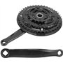 cyclingcolors pédalier Triple Plateaux + manivelle vélo VTT 24-34-42 Dents 170mm Noir Universel