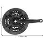 cyclingcolors pédalier Triple Plateaux + manivelle vélo VTT 24-34-42 Dents 170mm Noir Universel