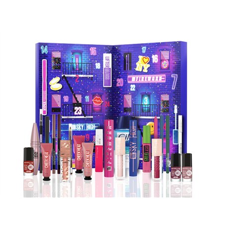 Maybelline New York – Calendrier de l'Avent 2024 – Coffret 24 Produits de Maquillage – Grand Format – Teint