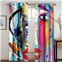 Rideaux Occultants Fille 280X240cm Griffonnage d'art Coloré Décoration de Fenêtre Rideau Draperies Bruits Tissu Lourd Rideau Cou