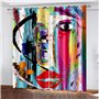 Rideaux Occultants Fille 280X240cm Griffonnage d'art Coloré Décoration de Fenêtre Rideau Draperies Bruits Tissu Lourd Rideau Cou