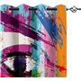 Rideaux Occultants Fille 280X240cm Griffonnage d'art Coloré Décoration de Fenêtre Rideau Draperies Bruits Tissu Lourd Rideau Cou