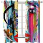 Rideaux Occultants Fille 280X240cm Griffonnage d'art Coloré Décoration de Fenêtre Rideau Draperies Bruits Tissu Lourd Rideau Cou