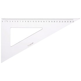 Graph'it - Equerre Plastique Transparente Graduée 30 cm - 60 Degrés - Outil de Dessin Scolaire et Professionnel - Double Bordure