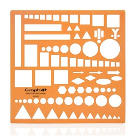 GRAPH'IT Normographe Gabarit OTAN - Idéal Traçage pour Cartes et Schémas - 87 Formes Géométriques - Acrylique Souple et Résistan