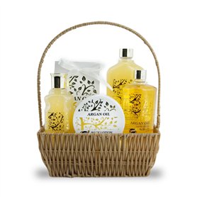 GLOSS! | Coffret Beauté Femme | Coffret Cadeau Femme | Collection Huile d'Argan en Panier | Bain Moussant