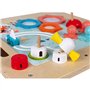 Janod - Table d'Activités Évolutive en Bois - 5 Activités Premier Âge - Plateau à Dessin Magnétique - Avec Sac de Rangement Accr