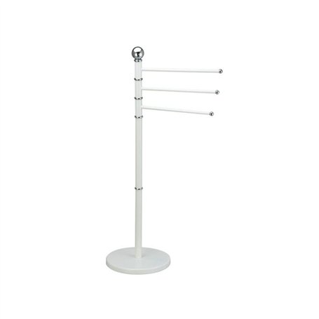 MSV Porte Serviettes 3 Branches Acier Blanc