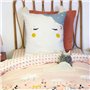 CÔTE DECO Parure de lit imprimée 140x200 cm Enfant - Housse de Couette 140x200 cm + 1 Taie d'oreiller 63x63 cm Motif Licorne cœu