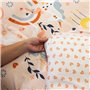 CÔTE DECO Parure de lit imprimée 140x200 cm Enfant - Housse de Couette 140x200 cm + 1 Taie d'oreiller 63x63 cm Motif Licorne cœu