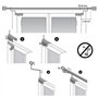 Meilleures ventes - Support de Tringle à rideaux sans perçage sur fenètre à double battant, Ø 20 mm, métal Satin Nikel