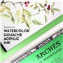 ARCHES Aquarelle - Bloc 20 feuilles 23x31 collé 4 côtés - 300g/m² - grain fin, blanc naturel, 4 bords francs