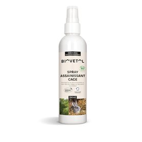 Biovetol - Spray Assainissant Cage - Antiparasitaires pour la Cage pour Rongeurs et Petits Mammifères - 240ml