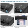 Waytex 78208 Plastifieuse A3 A4 A5 A6 Pro Ultra Rapide Plastification à Chaud et à Froid jusqu’à 2x250 microns avec Température 