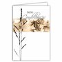 AFIE 64-1036 Carte Sincères Condoléances avec Enveloppe Blanche - Argenté Brillant Feuilles Erable Sépia Graminée Graphisme Cont