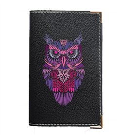 Syl'la Hibou Porte Carte Grise et Papier Voiture en Simili pour Femme ou Homme Noir