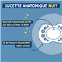 DODIE Lot de 6 Sucettes Anatomiques ESSENTIEL JOUR/NUIT +6 mois BLEU