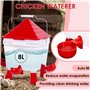 Todeco Mangeoire Poules et Abreuvoir Poules Ensemble, 6Kg Mangeoire Poule et 8L Abreuvoir Poule Automatique pour Volailles avec 