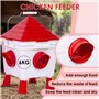 Todeco Mangeoire Poules et Abreuvoir Poules Ensemble, 6Kg Mangeoire Poule et 8L Abreuvoir Poule Automatique pour Volailles avec 