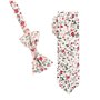 Cravate Liberty Blanche et Rose - Cravate Fleurie Champêtre - Motif à Fleurs Idéal Mariage Thème Nature ou Bohème