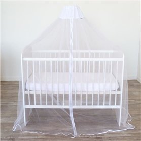 Lot ciel de lit + fleche de lit sur socle - DOMIVA - Moustiquaire pour lit blanc