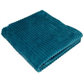 Couverture boudoir - DOMIVA - Paon - 75 x 100 cm - Velours côtelé