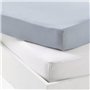 Lot 2 drap housse - P'TIT DODO - Jersey - 70 x 140 cm - Blanc / Light blue