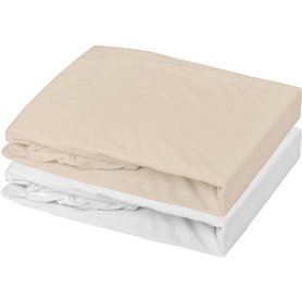 Lot 2 drap housse - P'TIT DODO - Jersey - 60 x 120 cm - Blanc / Nude