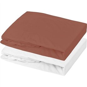 Lot 1 alese + 1 drap housse - P'TIT DODO - 70 x 140 cm - Blanc / Tomette