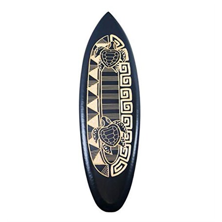 Planche de Surf décorative en Bois Motif Tortues 50cm
