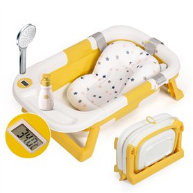 Leogreen Baignoire Pliable Bébé avec Coussin de Bain