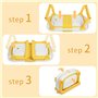 Leogreen Baignoire Pliable Bébé avec Coussin de Bain, Baignoire Bebe avec Thermomètre de Voyage Numérique Portable,Comprend un p