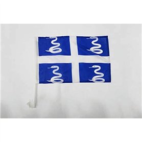 AZ FLAG - Drapeau Martinique pour Décoration Voiture avec Attaches en PVC Et Système d'Accroche - Car Flag Martiniquais - France
