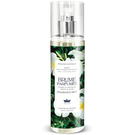 Brume Parfumée Monoï Eau florale de Tiaré Corps & Cheveux 250ml - Les Petits Bains de Provence - Made in France - Parfum de gras