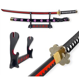 FÉENOMENN Katana One Piece Zoro Shusui - Epée Lame Bois - Support Japonais Inclus