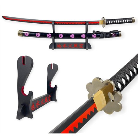 FÉENOMENN Katana One Piece Zoro Shusui - Epée Lame Bois - Support Japonais Inclus