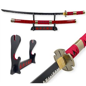Katana One Piece Zoro KITETSU - Epée Lame Bois - Support Japonais Inclus