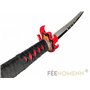 FÉENOMENN Katana Demon Slayer Tanjiro Kamado Red Nichirin - Epée Lame Bois - Support Japonais Inclus
