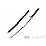 FÉENOMENN Katana Demon Slayer Tanjiro Kamado Red Nichirin - Epée Lame Bois - Support Japonais Inclus