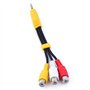 Adaptout X2 Adaptateur Mini Jack Male vers 3 RCA Femelle Coaxial Cable Audio Vidéo Flexible Composite Jaune Blanc Rouge Minijack