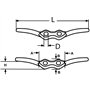 Taquet Fanion inox A4 Longueur 148mm inox 316 - A4
