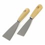 PARENCE.- Lot de 2 Spatules de Bricolage en Métal avec Manche en Bois - Mastic