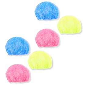 PARENCE.- Lot de 6 Bonnets de Douche - 3 Couleurs