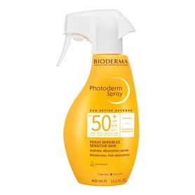 PHOTODERM MAX Spray SPF 50+ 400ml |Protection optimale UVA-UVB – Active les défenses naturelles de la peau| Peaux sensibles ou i