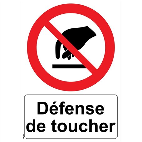 Mondial Extincteur - Panneau de sécurité 'Défense de toucher' - PVC A5 - Polychlorure de vinyle - Montage mural - Avertissement