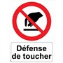 Mondial Extincteur - Panneau de sécurité 'Défense de toucher' - PVC A5 - Polychlorure de vinyle - Montage mural - Avertissement